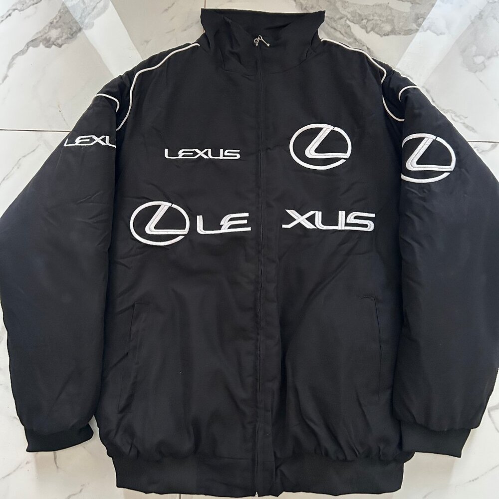 Lexus Black Racing Jacket – Vintage Embroidered Bomber NWOT